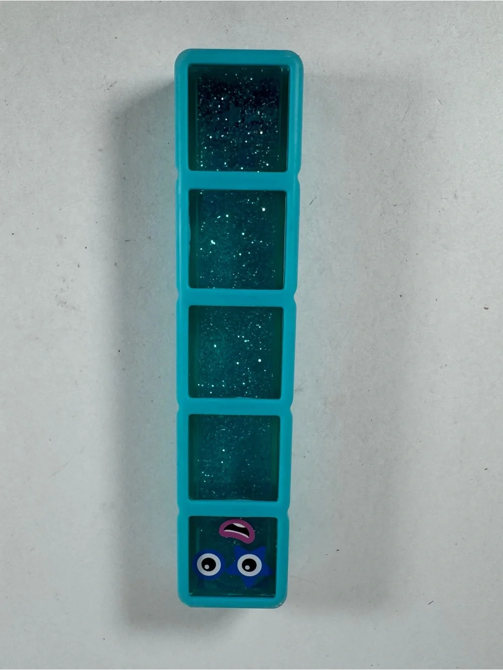 Hand 2 Mind 2024 Alphablocks Number Blocks 5 Teal Blue Rubber Glitter Water 6.5